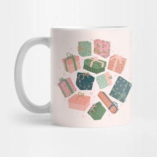 Christmas Gifts in Pink & Green Mug